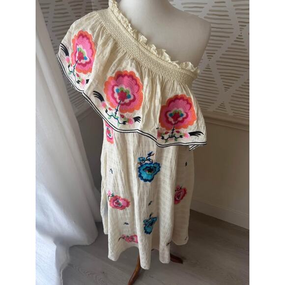 Anthropologie Plenty by Tracy Reese Women’s Large One Shoulder Embroidered Dress - Picture 3 of 10